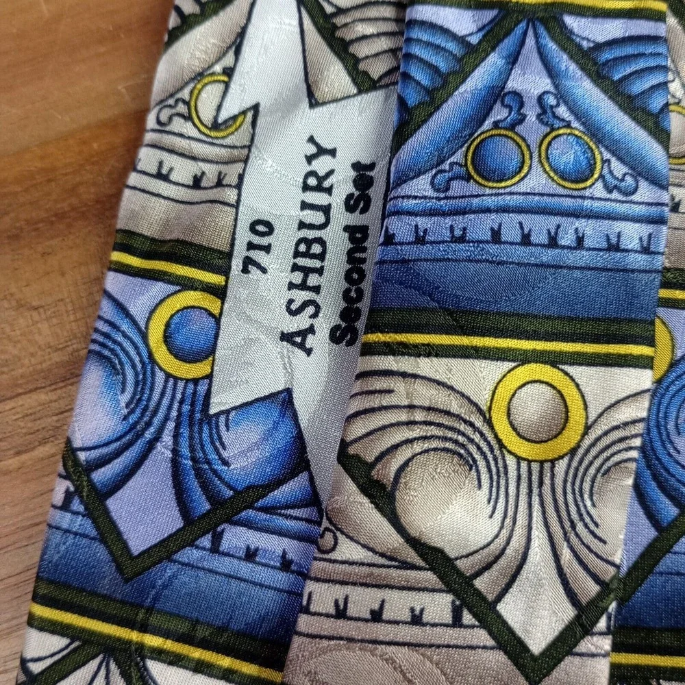 Grateful Dead 710 Ashbury Second Set Geometric Abstract 100% Silk Tie Necktie‎